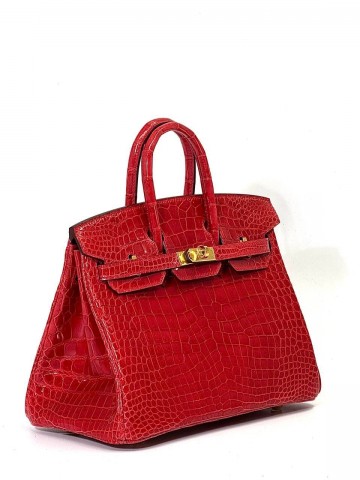 Сумка Hermes из кожи крокодила 25 см