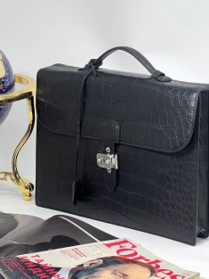 Портфель Hermes из кожи крокодила