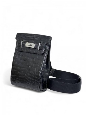 Сумка-слинг Hermes из кожи крокодила