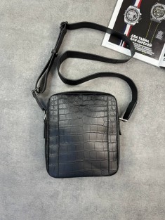 Сумка-мессенджер Hermes из кожи крокодила