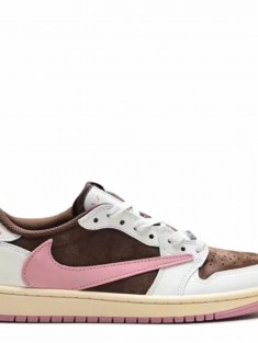 Кеды Travis Scott x Air Jordan 1 Pink Oxford