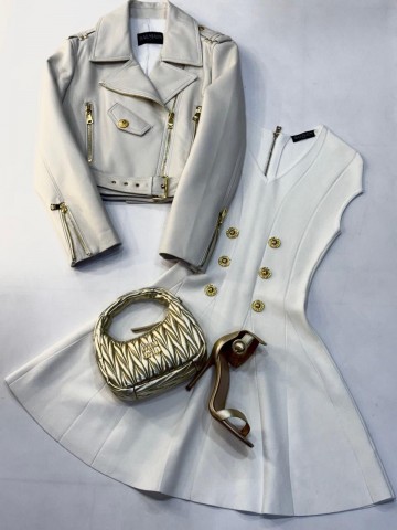 Кожаная куртка Balmain