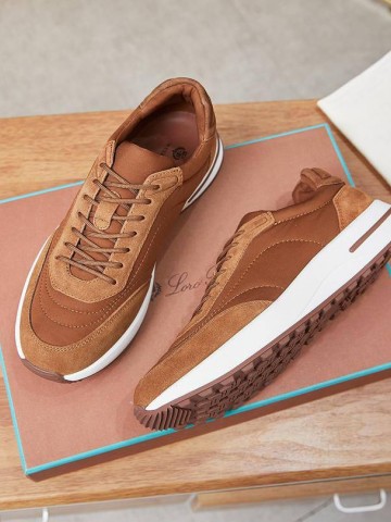 Замшевые кроссовки Loro Piana Week End Walk - Brown