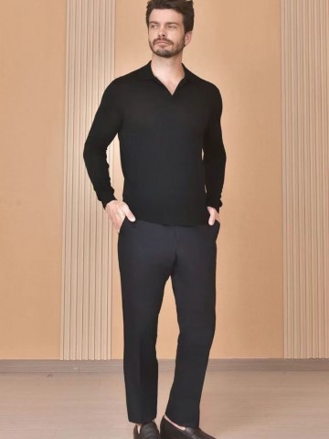 Поло с длинным рукавом Loro Piana Premium - Black