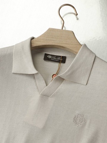 Поло с длинным рукавом Loro Piana premium - Black