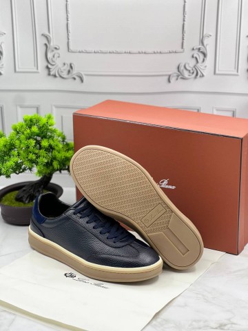 Кожаные кроссовки Loro Piana Tennis Walk - Navy