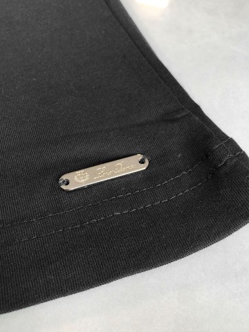 Чёрная мужская футболка Loro Piana embroidered logo