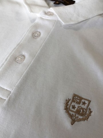 Белое мужское поло Loro Piana embroidered logo