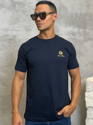 Футболка синего цвета Loro Piana logo-embroidered
