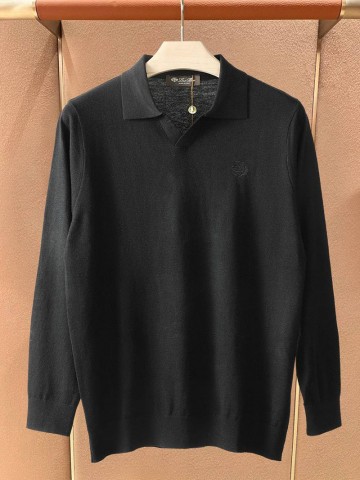 Поло с длинным рукавом Loro Piana premium - Black