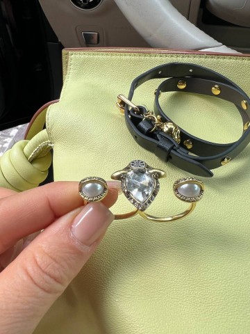 Alexander McQueen кольцо на два пальца #608577NU