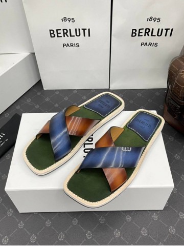 Berluti Sifnos Scritto шлепанцы #924511PQ