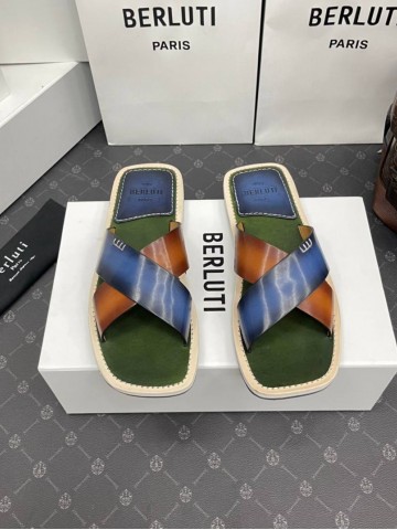Berluti Sifnos Scritto шлепанцы #924511PQ