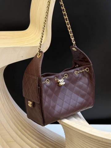 Chanel 25 SMALL HANDBAG Grained Calfskin & Gold-Tone Metal Burgundy сумка #788373KK