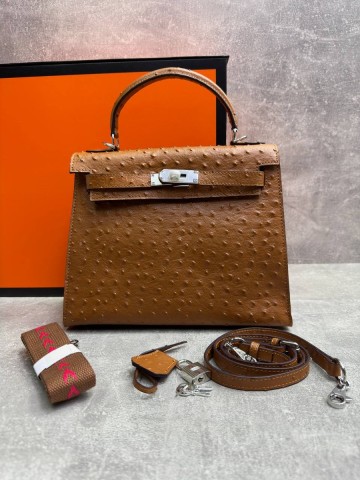 Hermes Kelly ostrich 28 сумка
