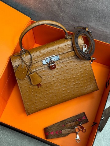 Hermes Kelly ostrich 28 сумка