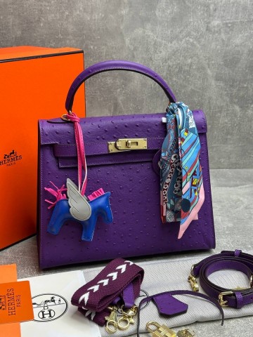 Hermes Kelly ostrich 28 сумка