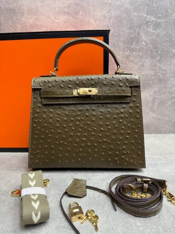 Hermes Kelly ostrich 28 сумка