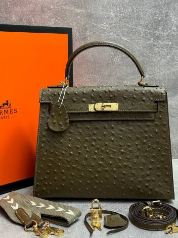Hermes Kelly ostrich 28 сумка