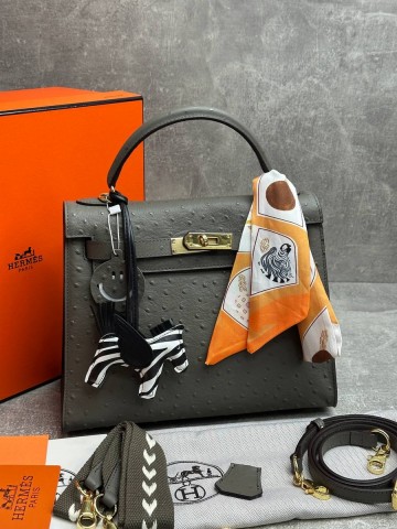 Hermes Kelly ostrich 28 сумка