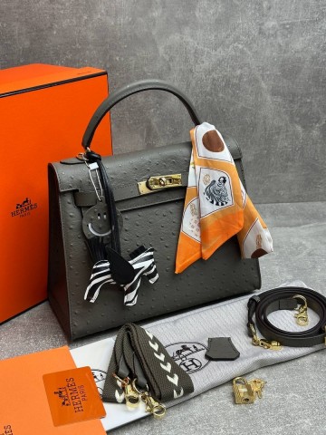 Hermes Kelly ostrich 28 сумка