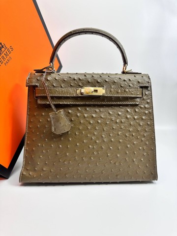 Hermes Kelly ostrich 28 сумка