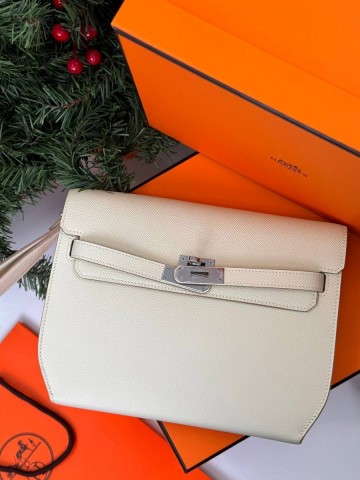 Hermes Kelly Depeches 25 Pouch клатч