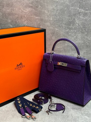 Hermes Kelly ostrich 28 сумка