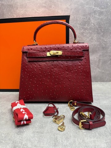Hermes Kelly ostrich 28 сумка