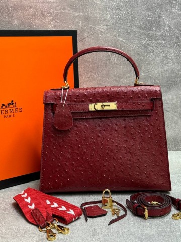 Hermes Kelly ostrich 28 сумка