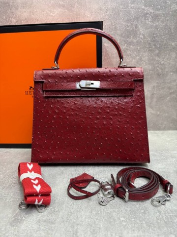 Hermes Kelly ostrich 28 сумка
