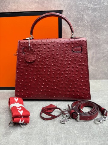 Hermes Kelly ostrich 28 сумка