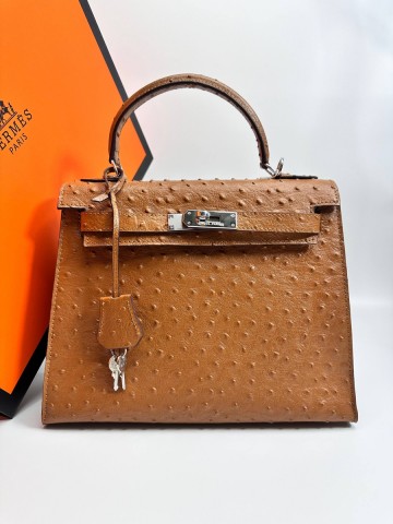 Hermes Kelly ostrich 28 сумка