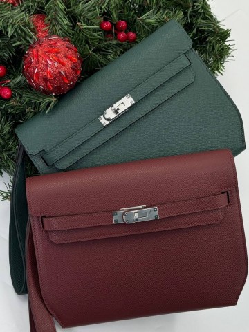 Hermes Kelly Depeches 25 Pouch клатч