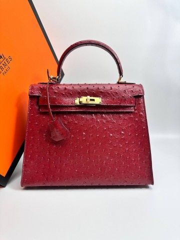 Hermes Kelly ostrich 28 сумка
