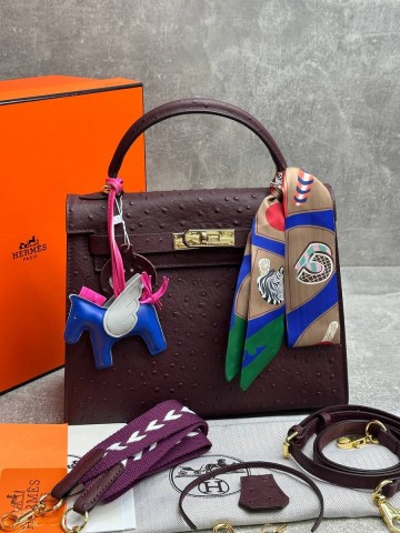 Hermes Kelly ostrich 28 сумка