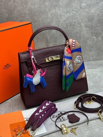 Hermes Kelly ostrich 28 сумка