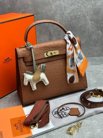 Hermes Kelly ostrich 28 сумка