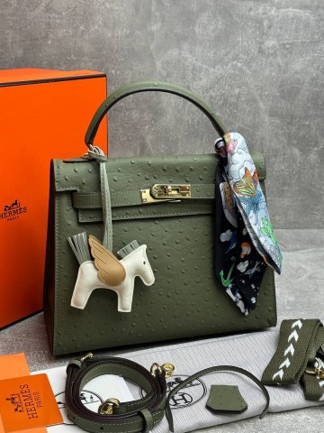 Hermes Kelly ostrich 28 сумка