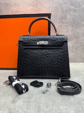 Hermes Kelly ostrich 28 сумка