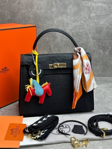 Hermes Kelly ostrich 28 сумка