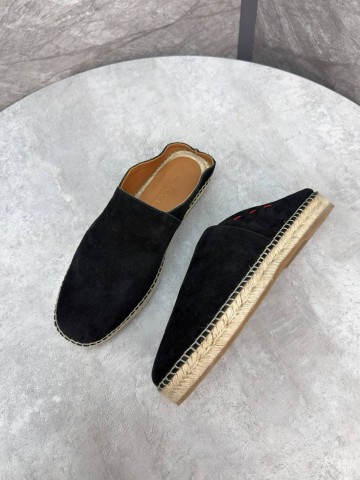Kiton Suede espadrilles cognac calfskin мюли #345687HY