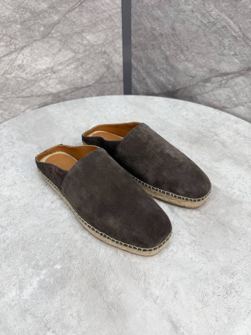 Kiton Suede espadrilles cognac calfskin мюли #250088KX