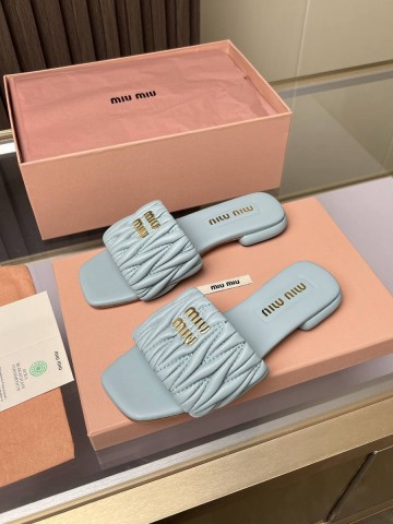 Miu Miu Matelassé nappa шлепанцы #265311MG