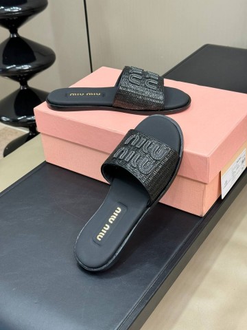 Miu Miu Raffia шлепанцы #896254BZ