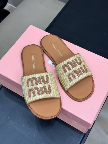 Miu Miu Raffia шлепанцы #504111GZ