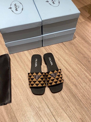 Prada Embroidered Fabric шлепанцы #910807GX